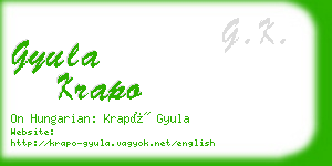 gyula krapo business card